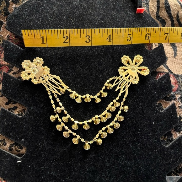 Ruby Rhinestone hair comb dangling great with updo / twist for any occas… - Picture 5 of 6